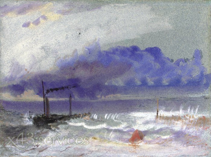 William Turner - Ab Yarmouth - Ein Dampfschiff vor der Kueste bei schlechtem Wetter - Off Yarmouth - A Steamship off the Coast i